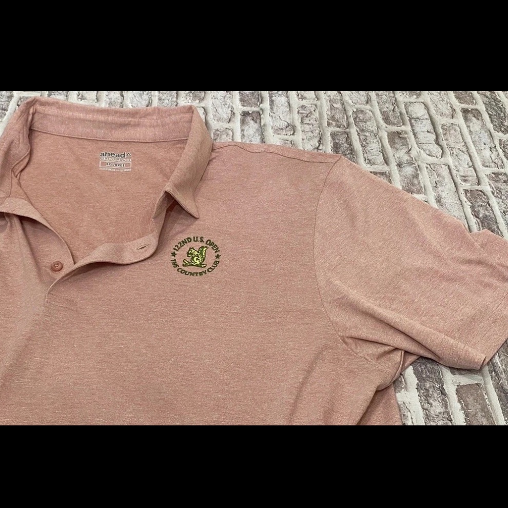 Ahead Us Open Oakmont Pga Golf Polo Performance Xxl Stretchy Heathered Red Golf